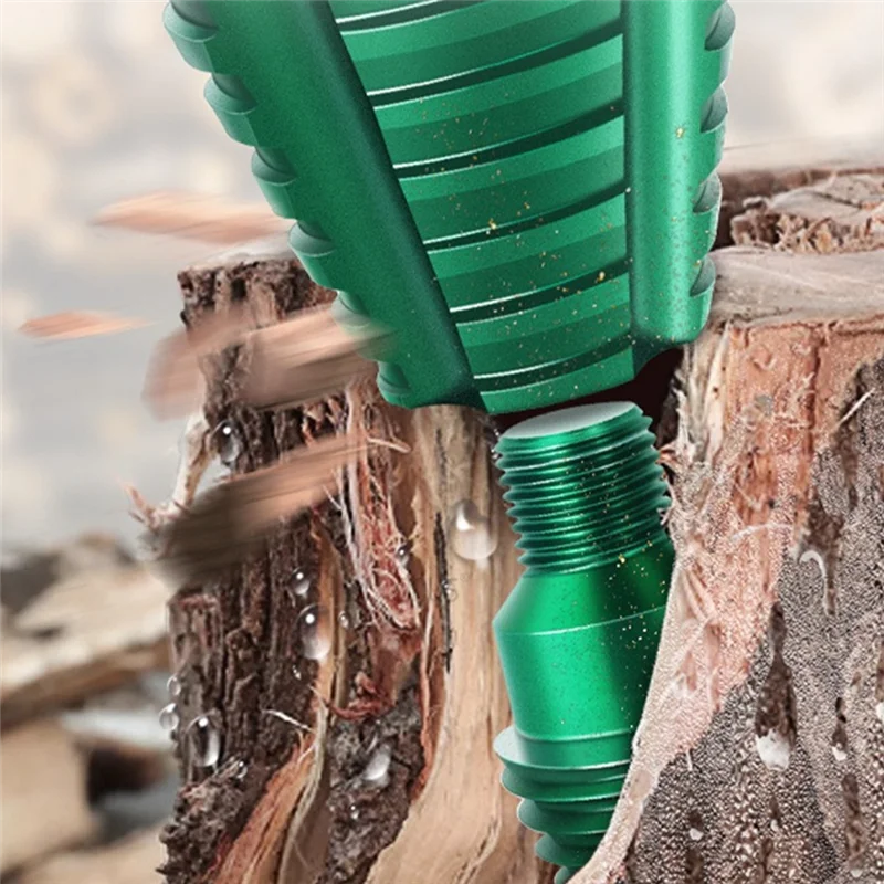 A93E-Woodworking Cone Spiral Groove Electric Hammer Chopping Drill Set Household Splitting Wood Tools