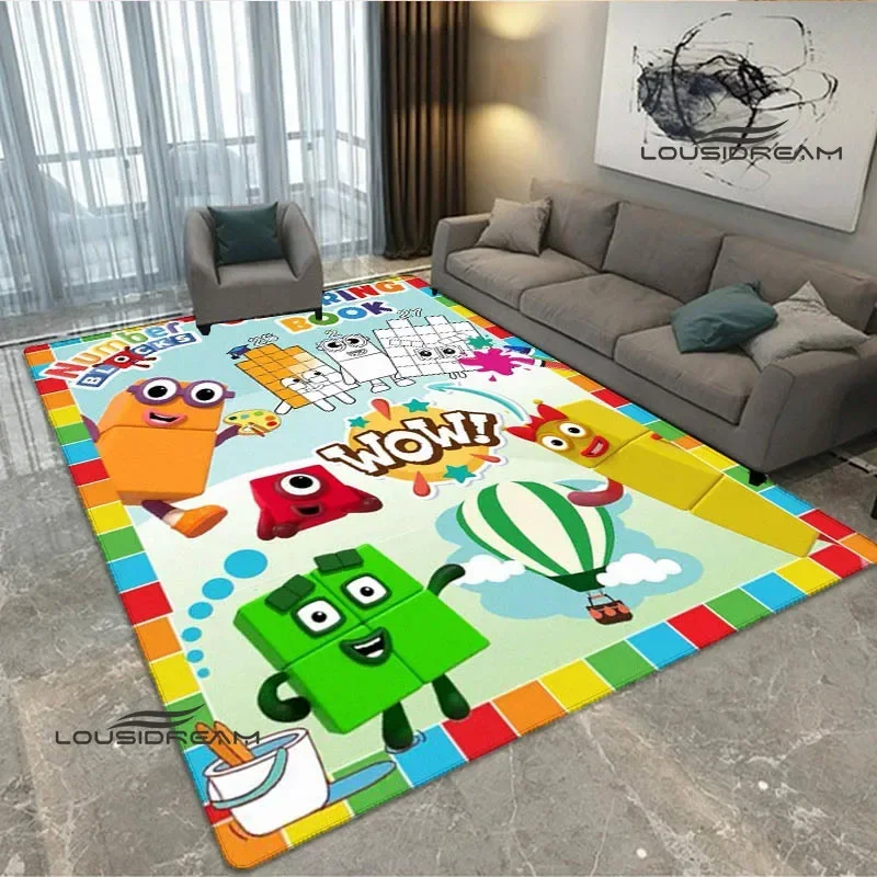 N-Number-Blocks cartoon printed carpets non-slip carpet living room bedroom area rug bedroom decoration birthday gift