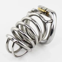 New Stainless Steel Male Chastity Device 80mm Cock Cage Peins Lock BDSM Sex Toys For Men Chastity Belt Adult Metal Cock Rings