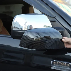 2 PCS For Toyota Tundra Crew Max Sequoia 2007-21 Car Rearview Side Mirror Decoration Cover Trim Sticker ABS Exterior Accessories