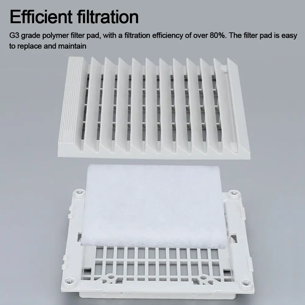 Air Ventilation System ABS Cabinet Ventilation Filter White Without Fan Shutters Fan Grille Fan Filter