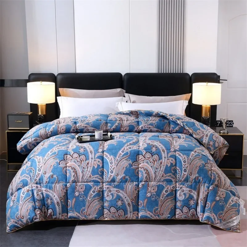 

New 95 printed hotel down quilt thickened warm white goose down winter quilt , easy temperature locking