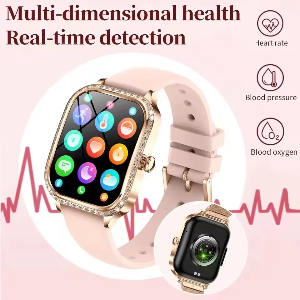 For Huawei Xiaomi Women Smart Watch Curved Screen Heart Rate IP68 Waterproof Fashion Lady Watches Sports Fitness Tracker Clock