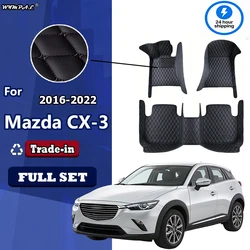 Car Floor Mats For Mazda CX-3 CX3 DK 2016~2022 Leather Luxury Mat Protective Rug Carpet Set Auto Interior Parts Car Accessories