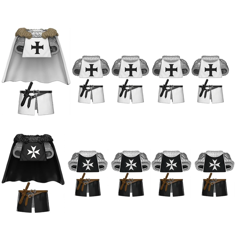 MOC القرون الوسطى الحرب العسكرية فارس الجيش درع الأسلحة الملابس الخوذات اللبنات المحارب السيف الرمح الطوب لعب الاطفال الهدايا #2