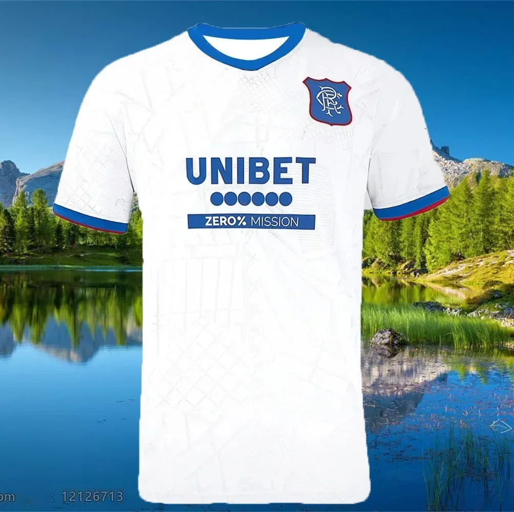 2025 Summer Hot-selling Training Football Uniform Breathable Unisex Jersey Men's Rangers Short-sleeved 3D Printed Football Shirt