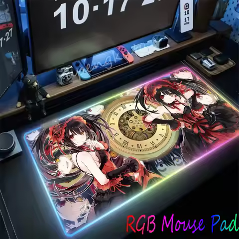 Computer Mouse Pad Gamer Tokisaki Kurumis Desk Accessories Mousepad Rgb Keyboard Pc Cabinet Mat Mats Gaming Xxl Anime Carpet