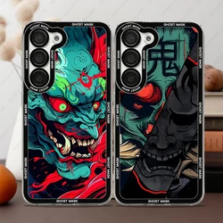 Japanese Ghost Mask Phone Case For Samsung Galaxy S25 S20 S21 S22 S23 S24 FE Plus Ultra A54 A25 A15 A55 5G TPU Cover