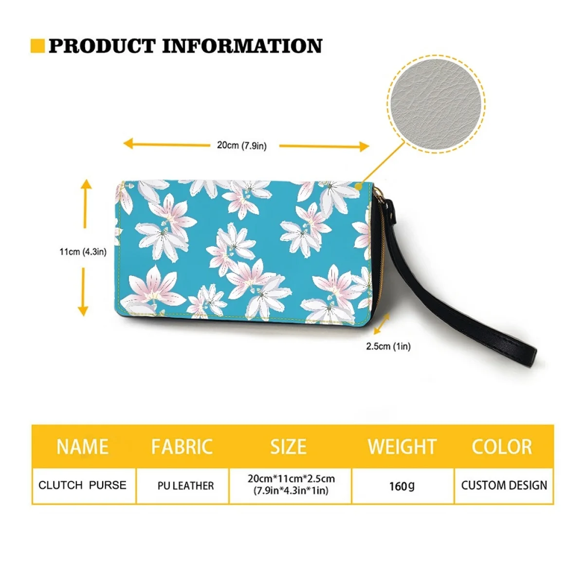 Hawaii Clutch Purse Naupaka Love Story Fashion Leather Lady Long Wallet Card Holder Bag Custom Zip Wrist Strap Coin Pocket 2024