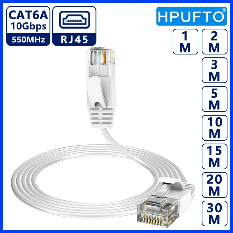 Cat6AEthernet Cable 10Gbps Lan Cable UTP Network Slim Patch Cable for PS5 PC Internet Modem Router Cat 6a Cable Ethernet