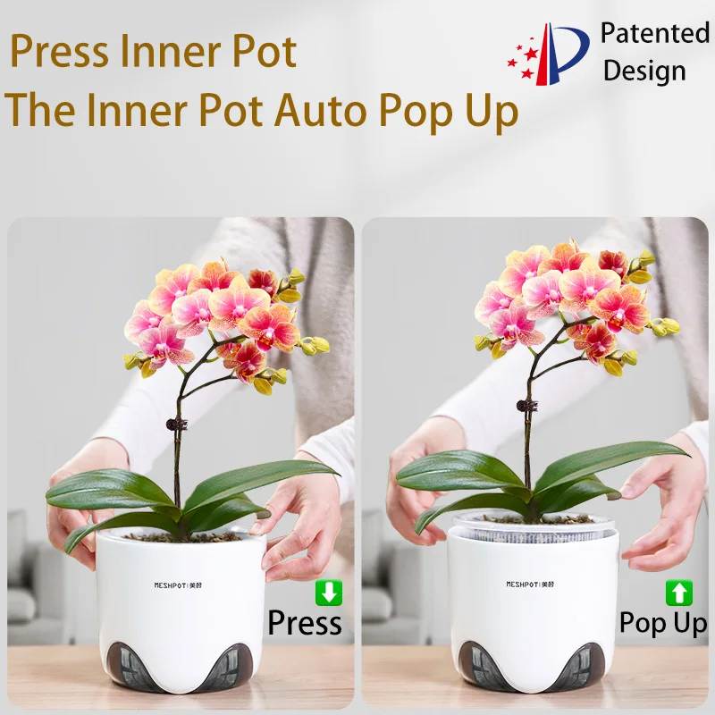 Meshpot-Orchideentöpfe mit Löchern, transparenter Orchideentopf zum Umtopfen von doppelschichtigen Töpfen für Orchideen, Phalaenopsis-Pflanzen, Heimdekoration – Detail 3