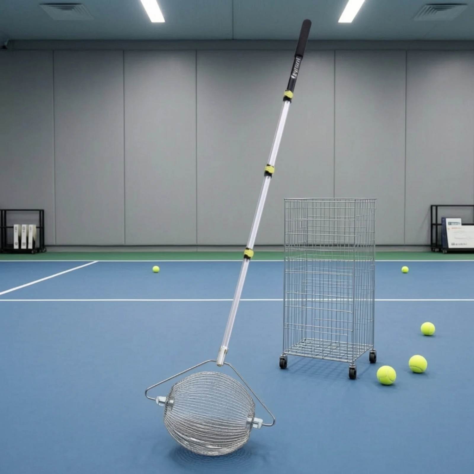 Ramasseur de balles de tennis avec panier en fil métallique, collecteur de balles de tennis portable, transport facile, efficace pour les entraîneurs, l'entraînement