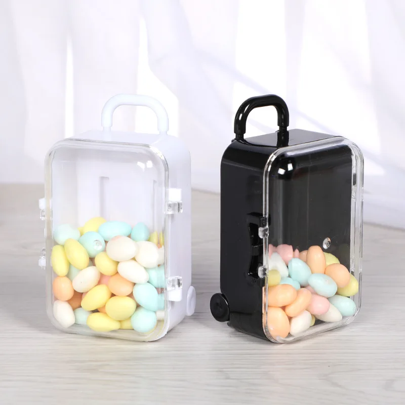 Sweety Mini Suitcase Jewelry Storage Box Women Lovely Small Earring Necklace Showcase Dollhouse Handbag Model Packing Case