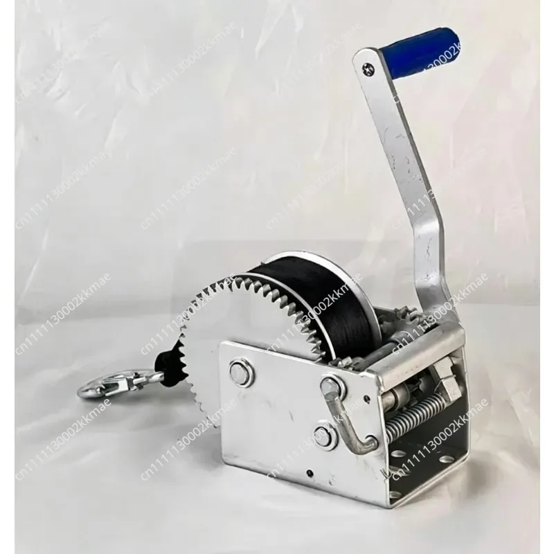 Yacht Trailer Two-speed Hand Crank Winch 900KG 2.6 Tons Webbing Winch Sturdy Trailer Accessory for Marine Boat