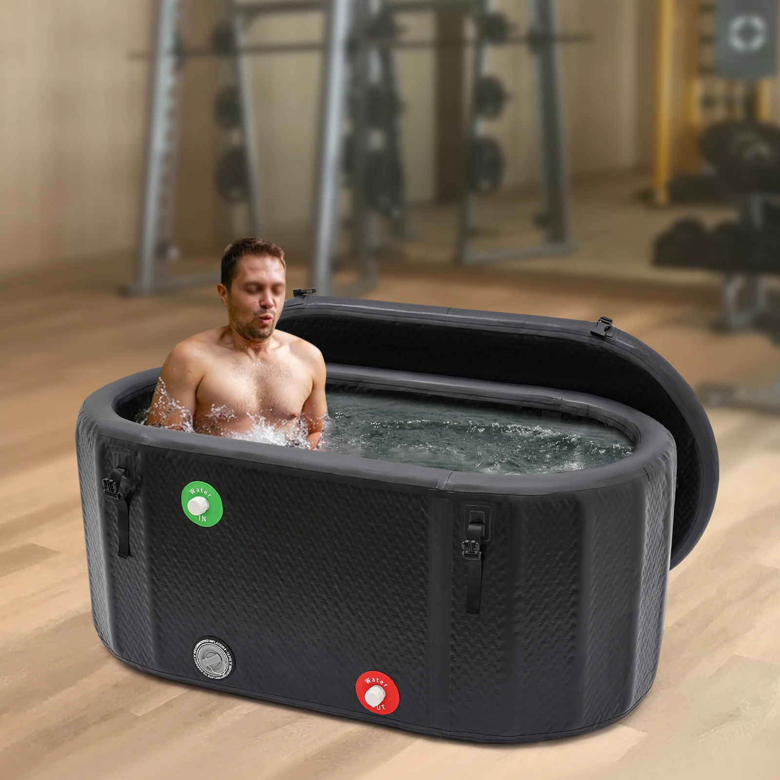 

275L Inflatable Ice Bathtub Cold Water Therapy Tub with Pump Cold Plunge Pool for Outdoor Camping Athletes Recovery Pain Relief