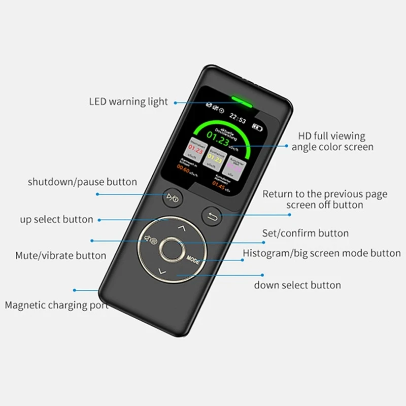 Waterproof Nuclear Radiation Detector Geiger Counter High Precision X-Ray Beta Gamma Radioactivity Tester Dosimeter