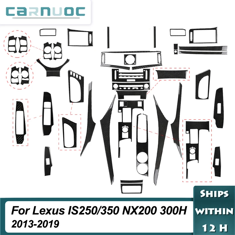 Carbon Fiber Black Styling Stickers Car Interior Accessories For Lexus IS250 NX200 IS350 300H 2013 2014 2015 2016 2017 2018 2019