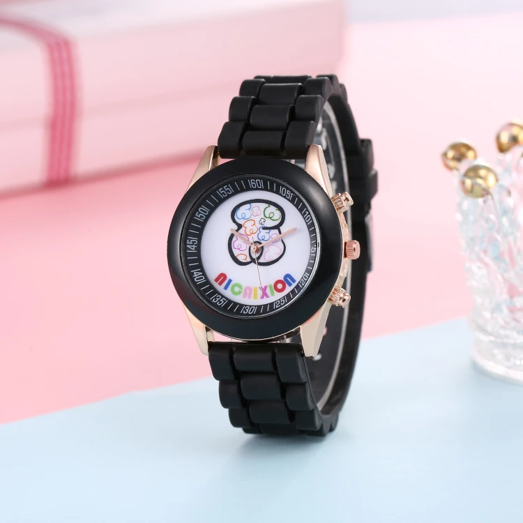 2022 New simple silicone Brand Bear Casual Quartz Watch Women Crystal Silicone Watches Reloj Mujer Men Watch montre homme