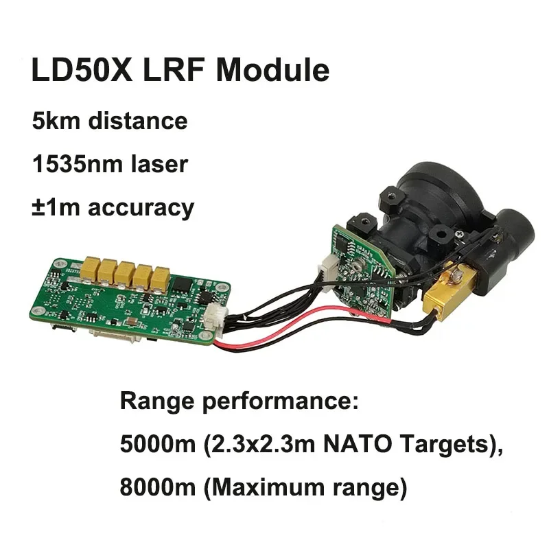 Módulo sensor de distância a laser ld50x, faça você mesmo, 1535nm, sensor infravermelho, óptico de distância, rs422, 5000m, módulo de telêmetro a laser