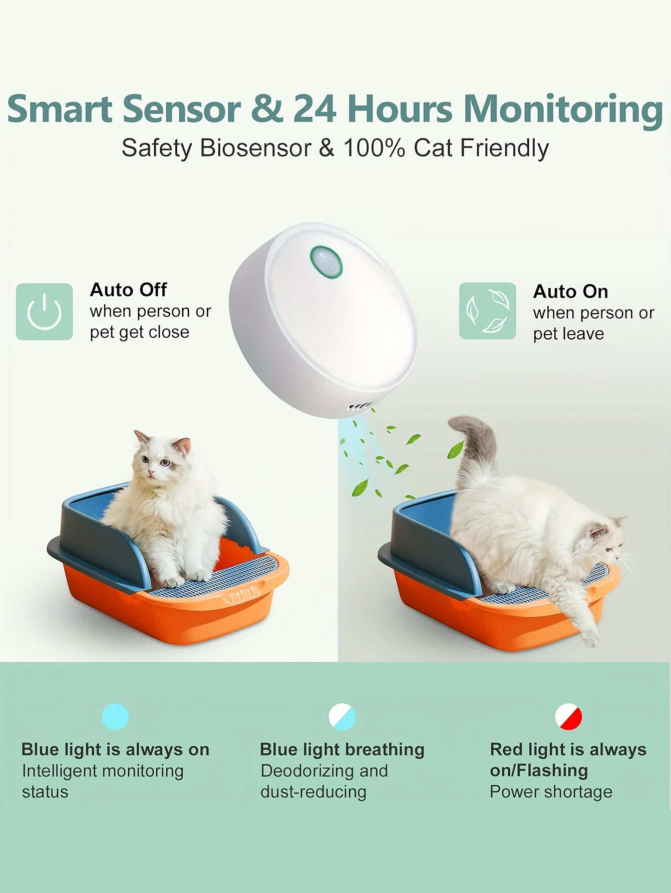 Pet Odor Eliminator Cat Litter Deodorizer Air Purifier For Dogs And Cats Odor Removal For Fresh Air Household Electric Air