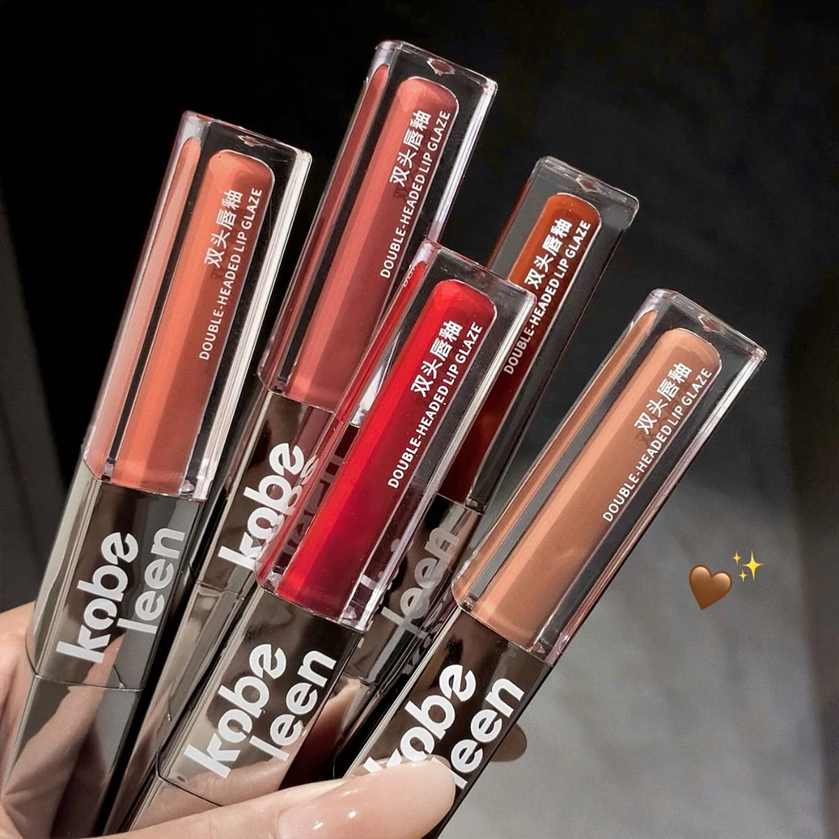 コベリーン ダブルヘッド リップグレイズ マットリップマッド クリアガラス ドッジングリップ ドライウォーター保湿ミラーリップグレイズ