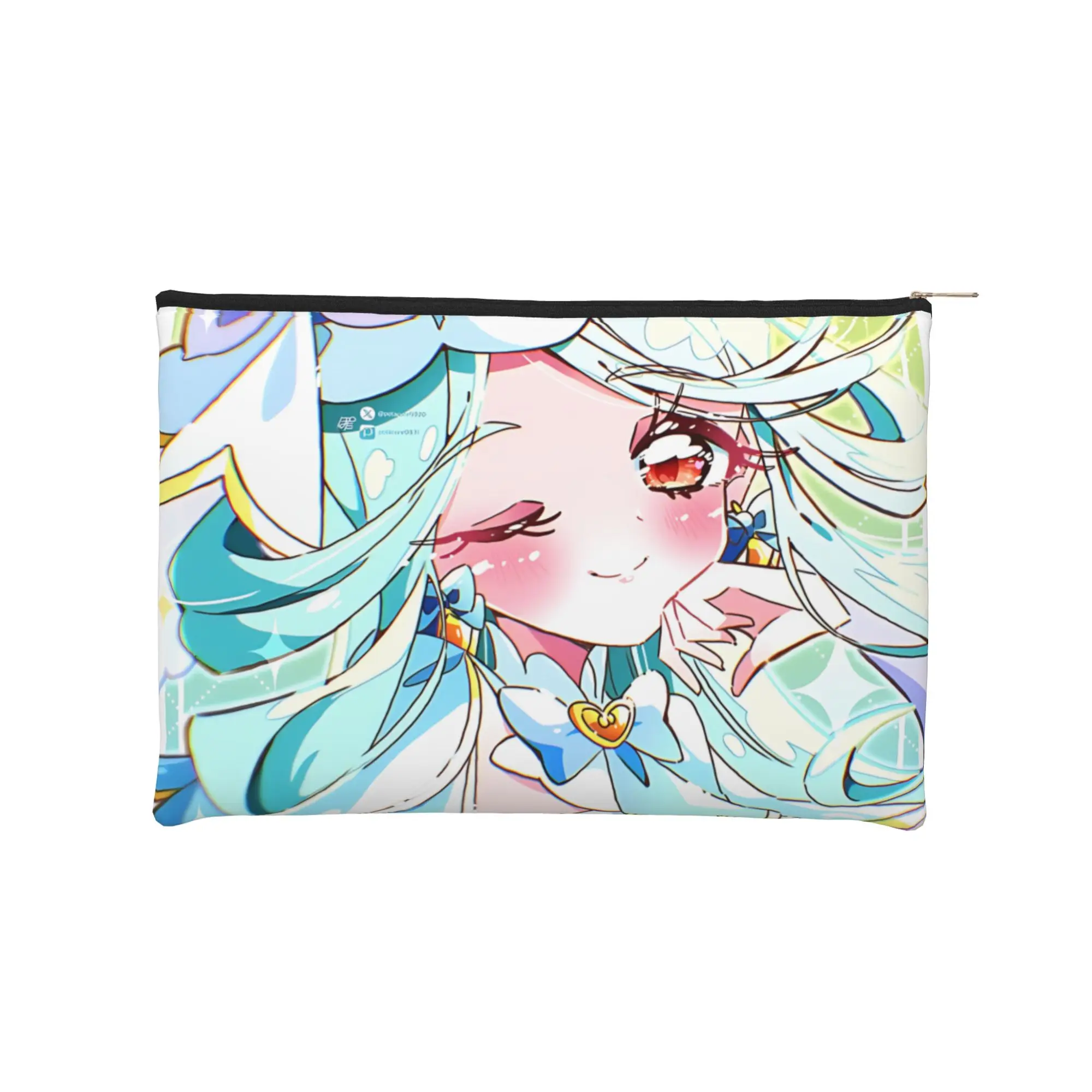 

Складная милая косметичка Cure Eclair Pretty Cure, сумка для макияжа в стиле аниме, дорожная сумка для принадлежностей с молнией, сумка для путешествий.