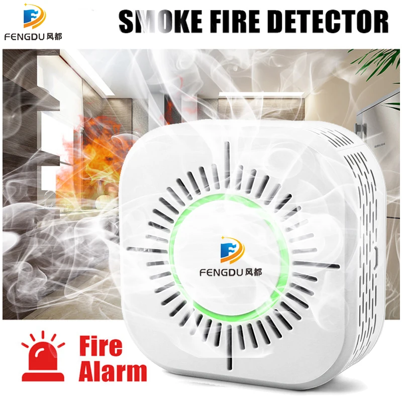 Detector de humo inalámbrico RF433, 4 piezas, Sensor de alarma de humo, protección de seguridad para automatización del hogar, funciona con RF Bridg