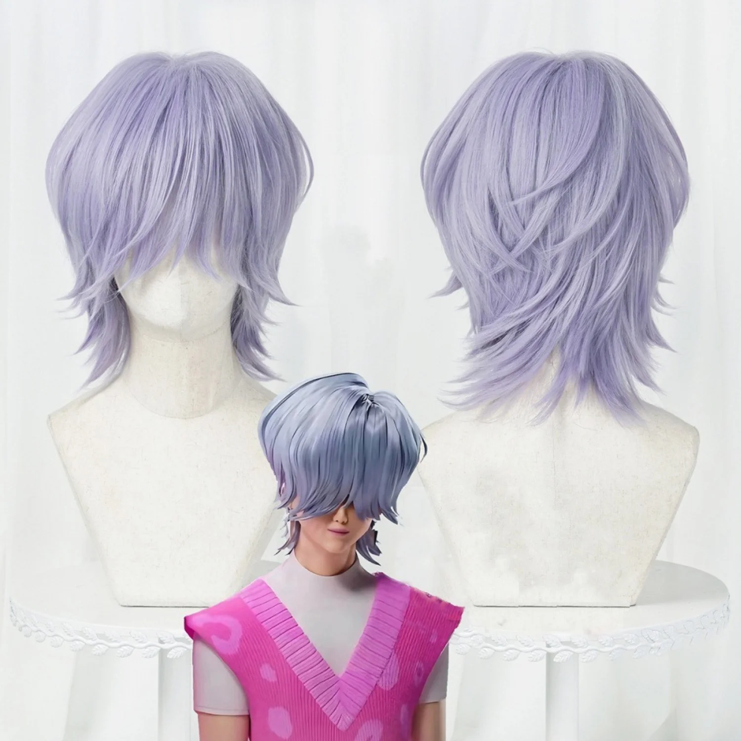 

Skpop Saja Boy Mystery Saja Косплей Парик Кожа Гольфа | Высокотемпературное волокно, вьющаяся волна, сетка с пряжкой, унисекс-для взрослых, подходит для аниме