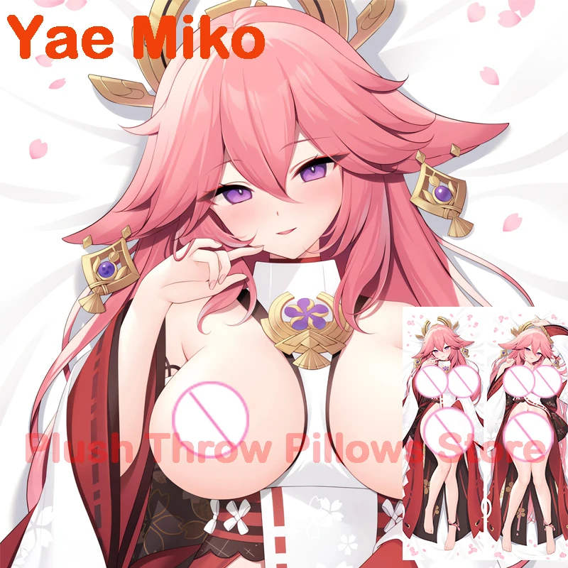 

Подушка Dakimakura Аниме Yae Miko (Genshin Impact) с двусторонним принтом в натуральную величину, наволочка для взрослых