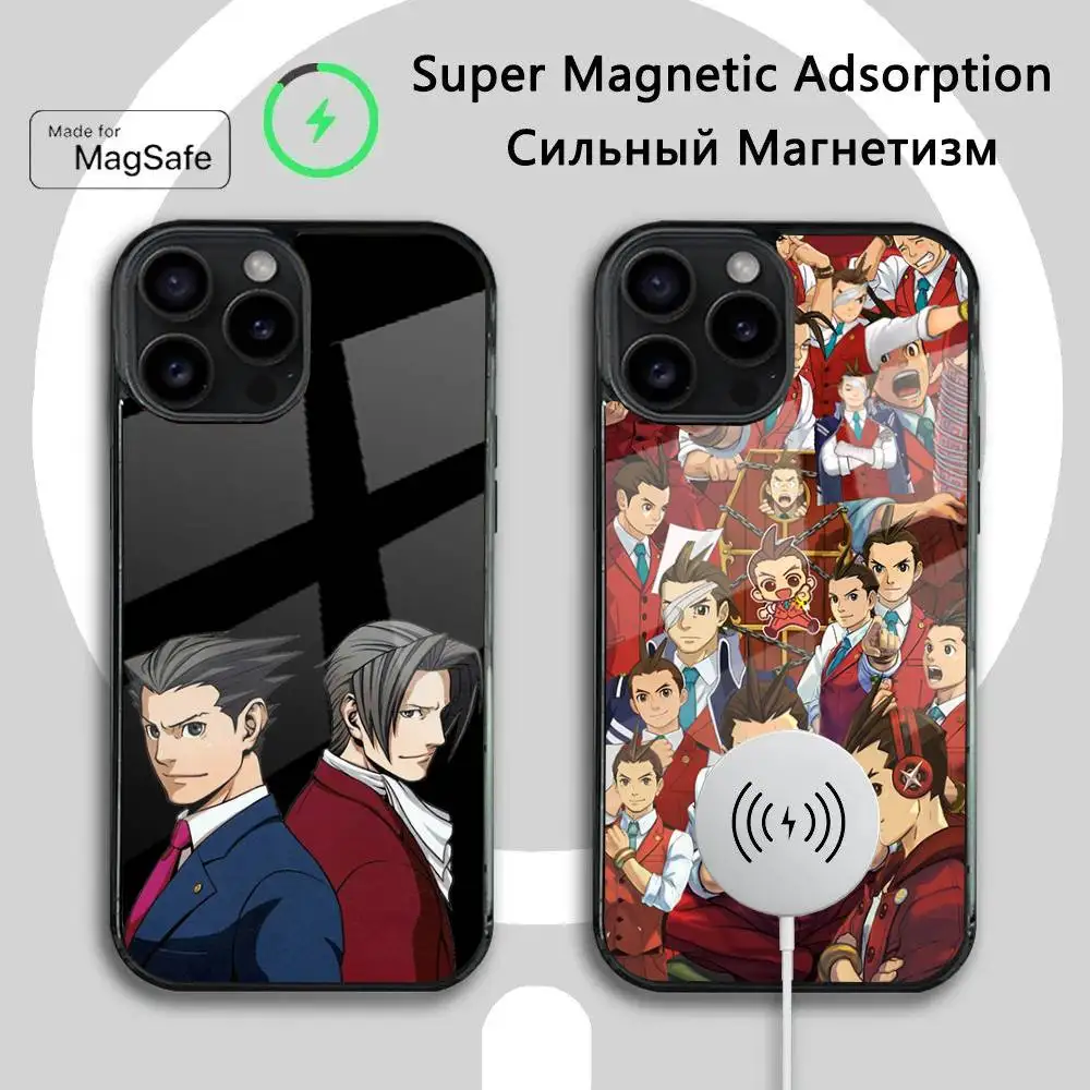 

Ace Game A-Attorney Phone Case For iPhone 16 15 14 13 12 11 Plus,Pro,Max Mini Magsafe Magnetic Wireless Charging