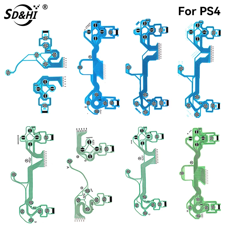 Replacement Buttons Ribbon Circuit Board for PS4 Dualshock 4 Pro Slim Controller Conductive Film Keypad flex Cable PCB
