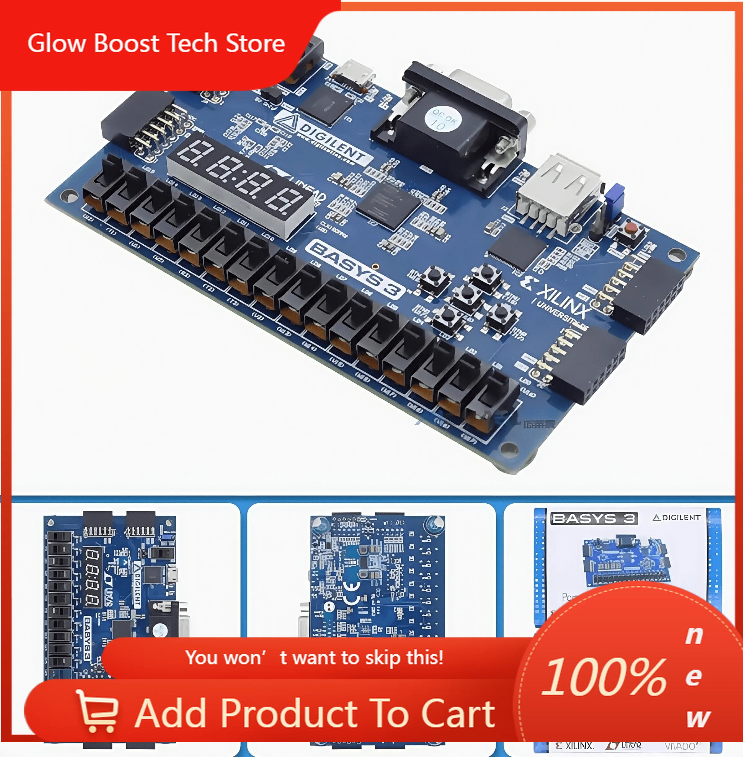 

NYBasys3 Artix-7 Xilinx FPGA Development Board Basys 3 410-183 Digilent