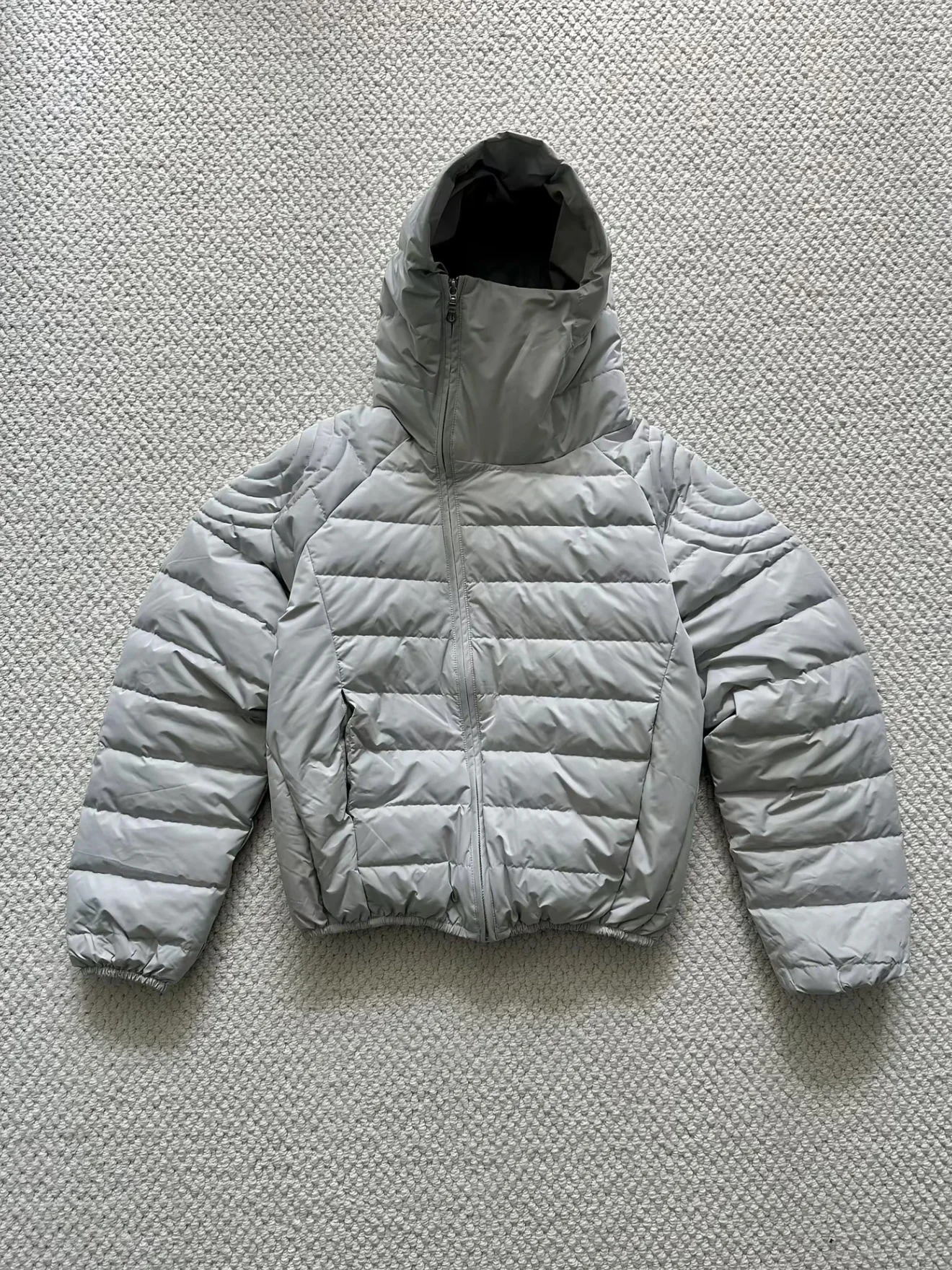 New Trend Casual Cotton Jacket Men's Zipper Hooded Lightweight Commuting Rock Conch Rib Bone Design Winter Outerwear Coat