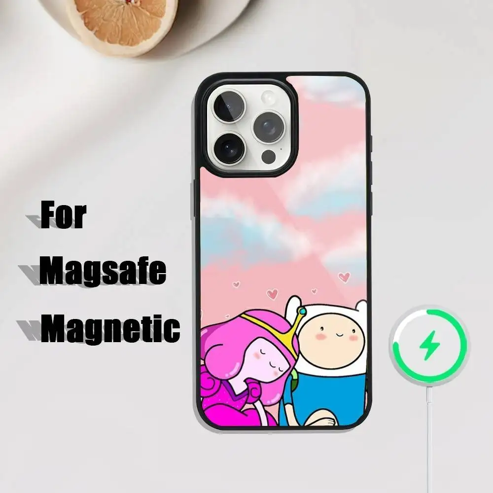 Custodia per telefono A-AdventureS-Cartoon-T-Time iPhone 17,16,15,14,13,12,11,Pro,Max,Plus,Mini,SE4,E Ricarica wireless magnetica Magsafe