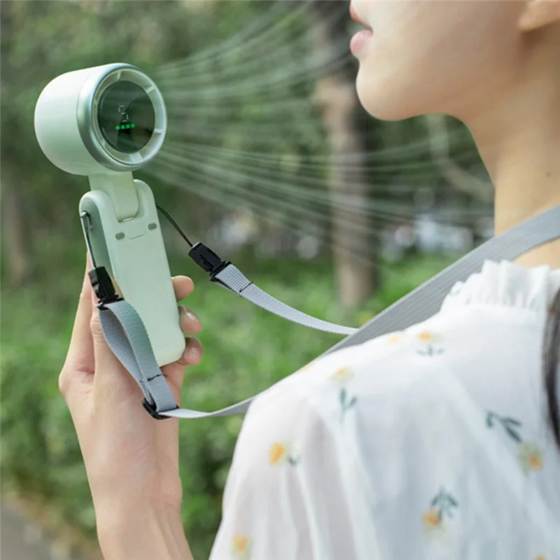 A94E-Ventilador USB portátil de alta velocidad, portátil o para colgar en el cuello, funciona con pilas, ideal para refrigeración en movimiento