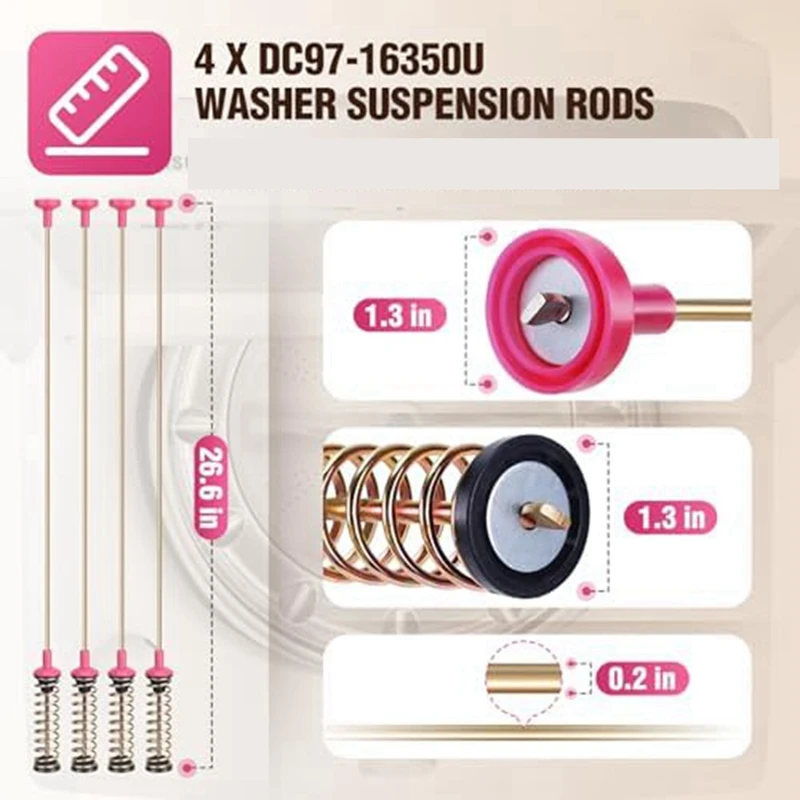 DC97-16350U Washer Suspension Rods For Replace DC97-16350S DC97-16350E DC97-16350C DC97-16350T Fit