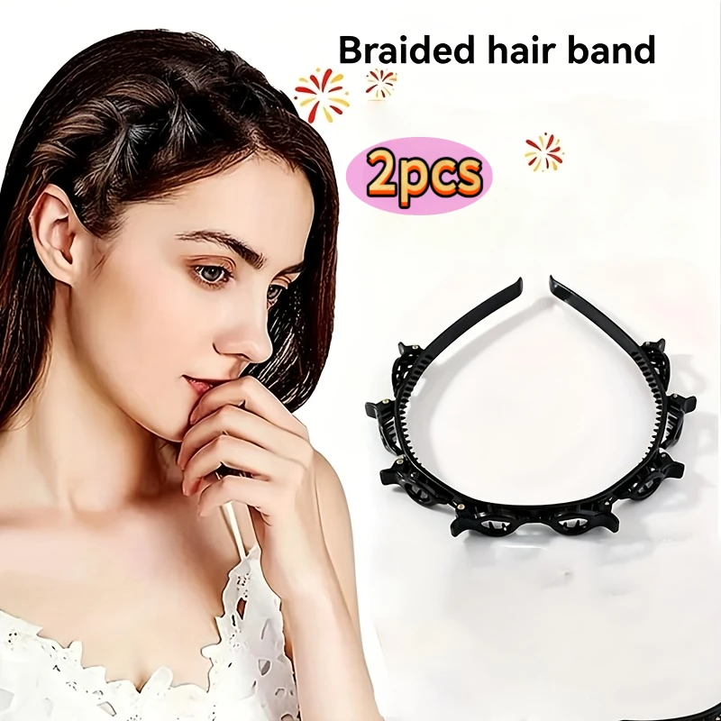 1/2 Stück. Geflochtenes Haarband mit doppelten Fransenklammern, perfekt zum Fixieren komplizierter geflochtener Frisuren. – Detail 9