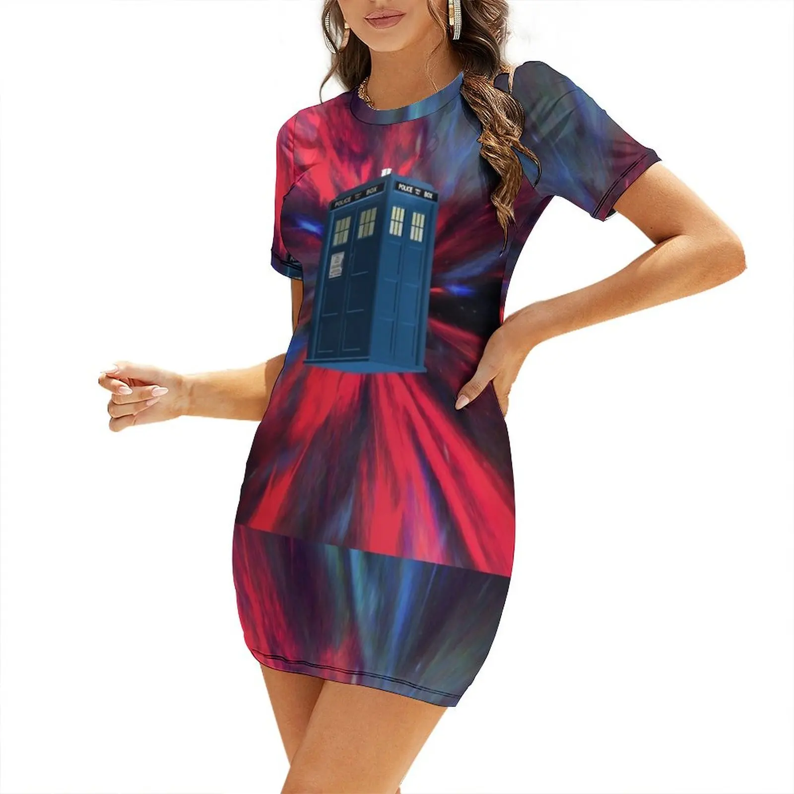 Doctor Blue Box Short Sleeved Dress dress party night summer women's dress 2025 Women's summer dresses women