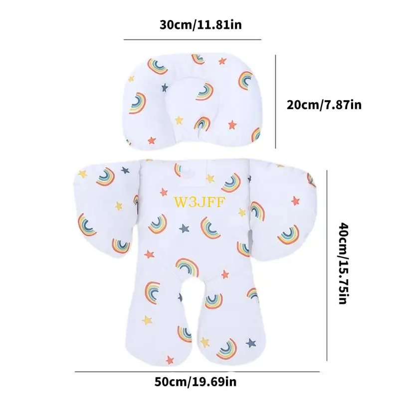 W3JF 유아용 카트 시트 쿠션 통기성 메쉬 디자인 헤드 레스트 신생아 유모차 스윙과 크래들을위한 분리 가능