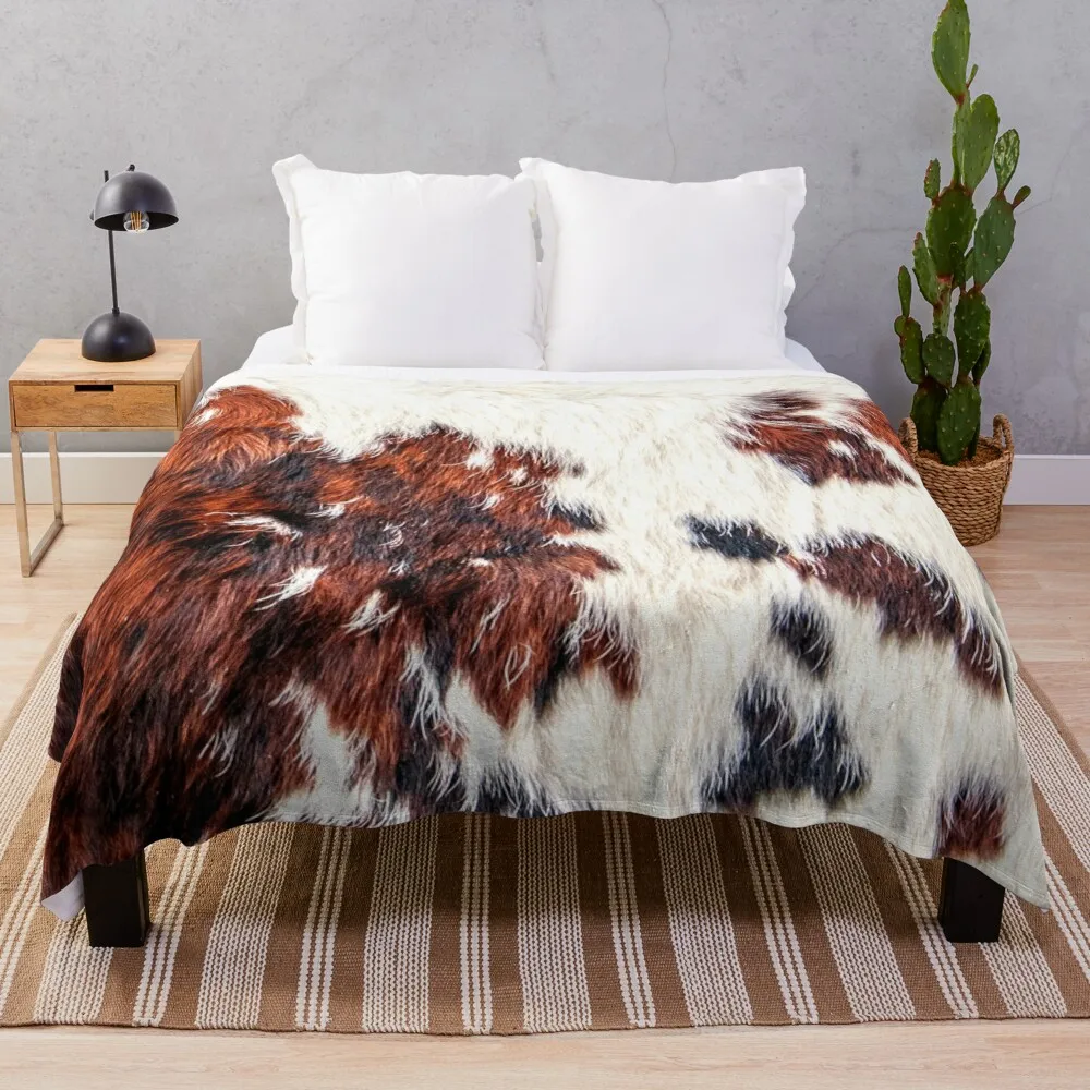 

Cowhide animal skin fur Throw Blanket Cute Blanket