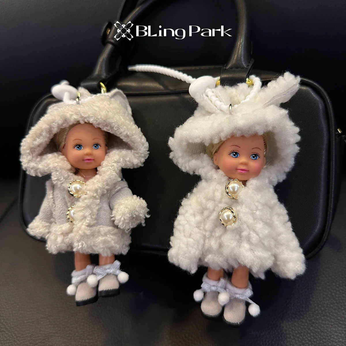 التصميم الأصلي حقيبة قلادة موضة فروي سترة فتاة دمية على شكل أميرة المفاتيح قلادة النسخة الكورية لطيف الوجه دمية أفضل الهدايا