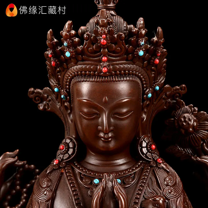 Foyuanhui Bronze Four-Armed Guanyin Bodhisattva , Buddhist Statue, Can Be Used for Enshrinement