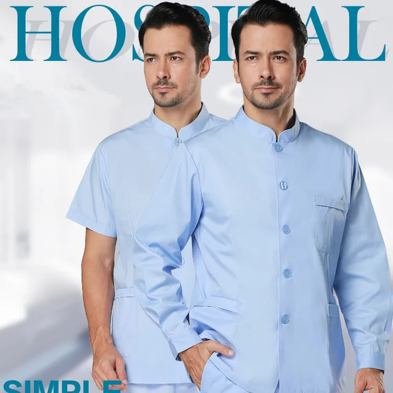 

Больница и стоматологическая клиника, женский и мужской доктор, топы медсестры, хирургический изоляционный халат, матовая рубашка, медицинская форма медсестры, топ-скраб