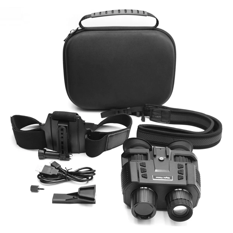 NV8000 Hands-free NVG Scope with Helmet Mount Infrared Long Range 3D Night Vision Binoculars Camera