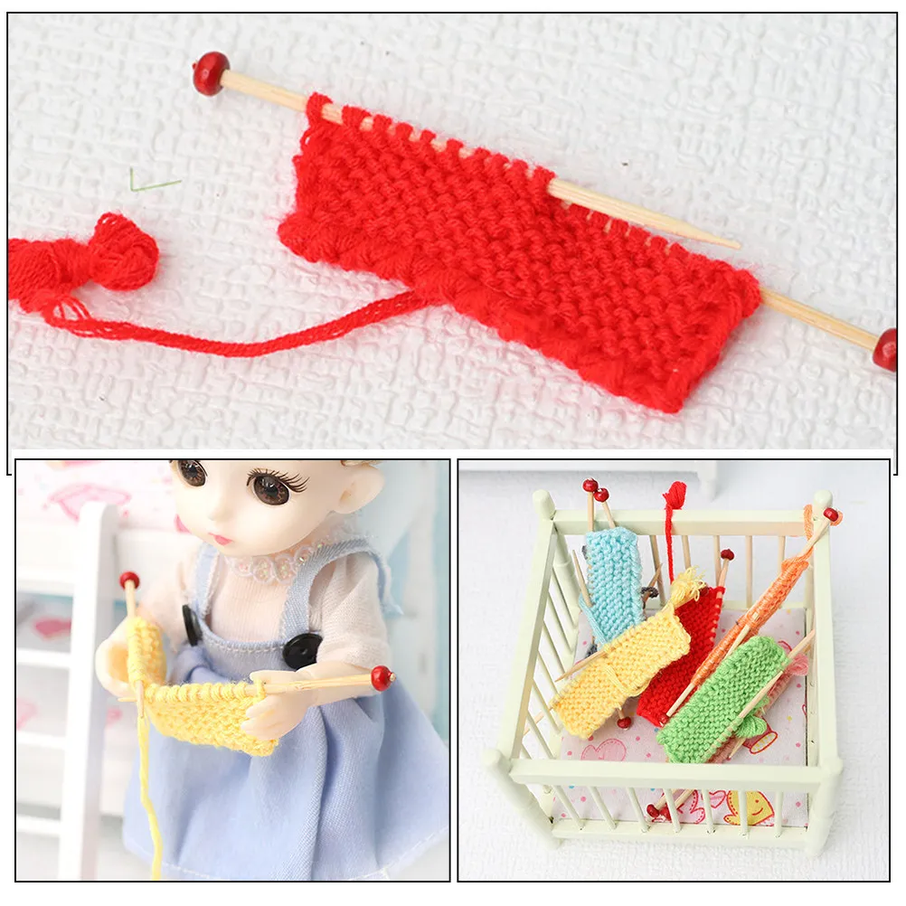 

Набор из 4 миниатюрных вязаных свитеров для миниатюрного домика, украшение для рукоделия, декор для микроландшафта, настольное украшение