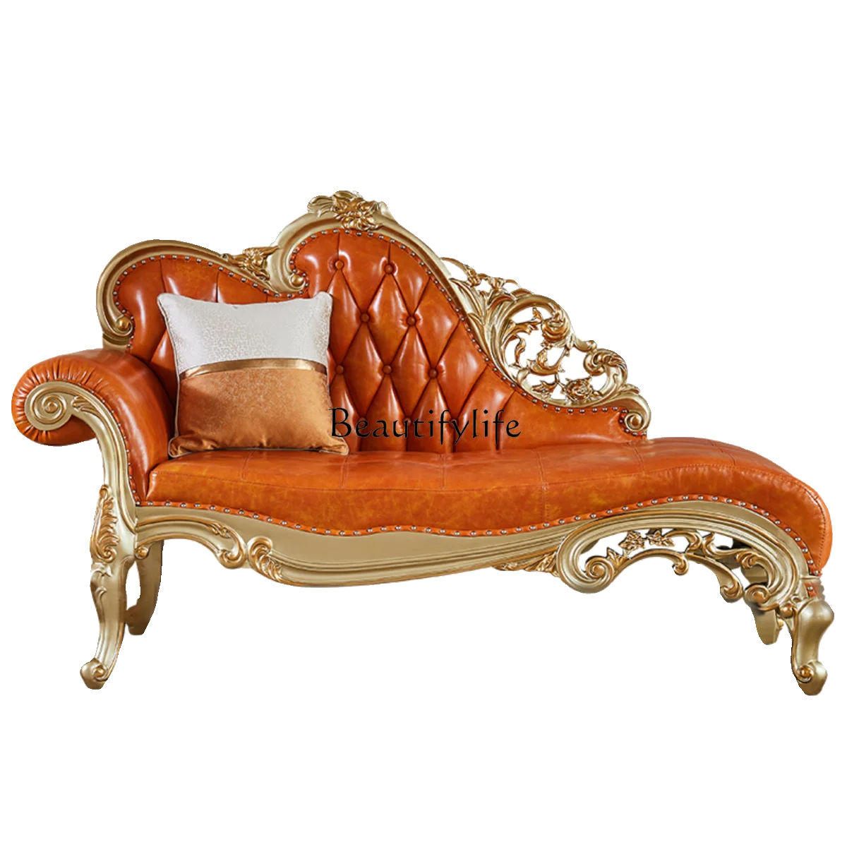 

European concubine chair solid wood living room single sofa bed balcony lazy recliner