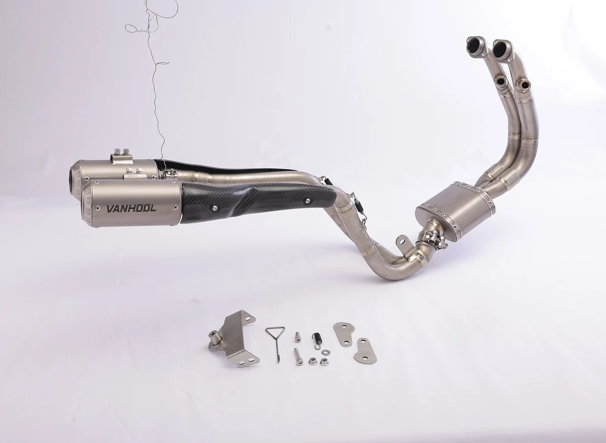 FBB بعد السوق كاتم صوت عادم من ألياف الكربون من الفولاذ المقاوم للصدأ والتيتانيوم عالي الأداء لـ 450SR