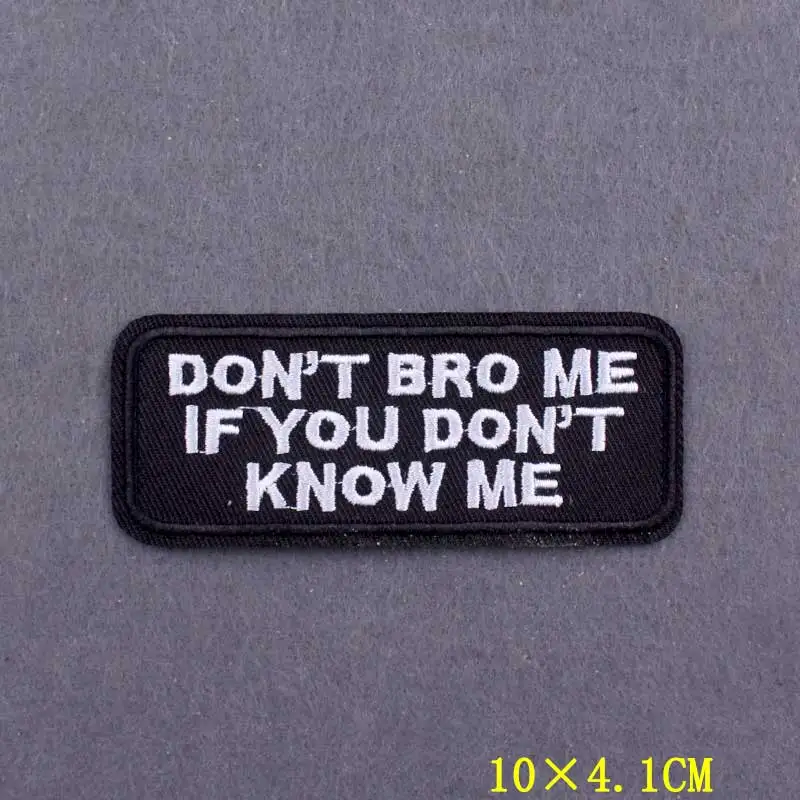 Embroidery Patch Black and white Iron On Patches For Clothing DIY Slogan Badges On Backpack Hippie Hook Loop Patches On Clothes