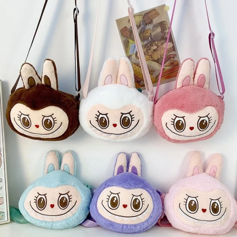 Cartoon Anime Labubu Crossbody Bag Cute Fashion Plush Bag Toy Doll Multi Functional Boutique Girl Birthday Gift