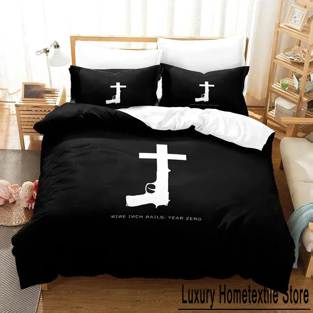 3D Printed Nine Inch Nails NIN Bedding Set Duvet Cover Bedroom Comforter Single Twin King Size Quilt Cover Home Textile